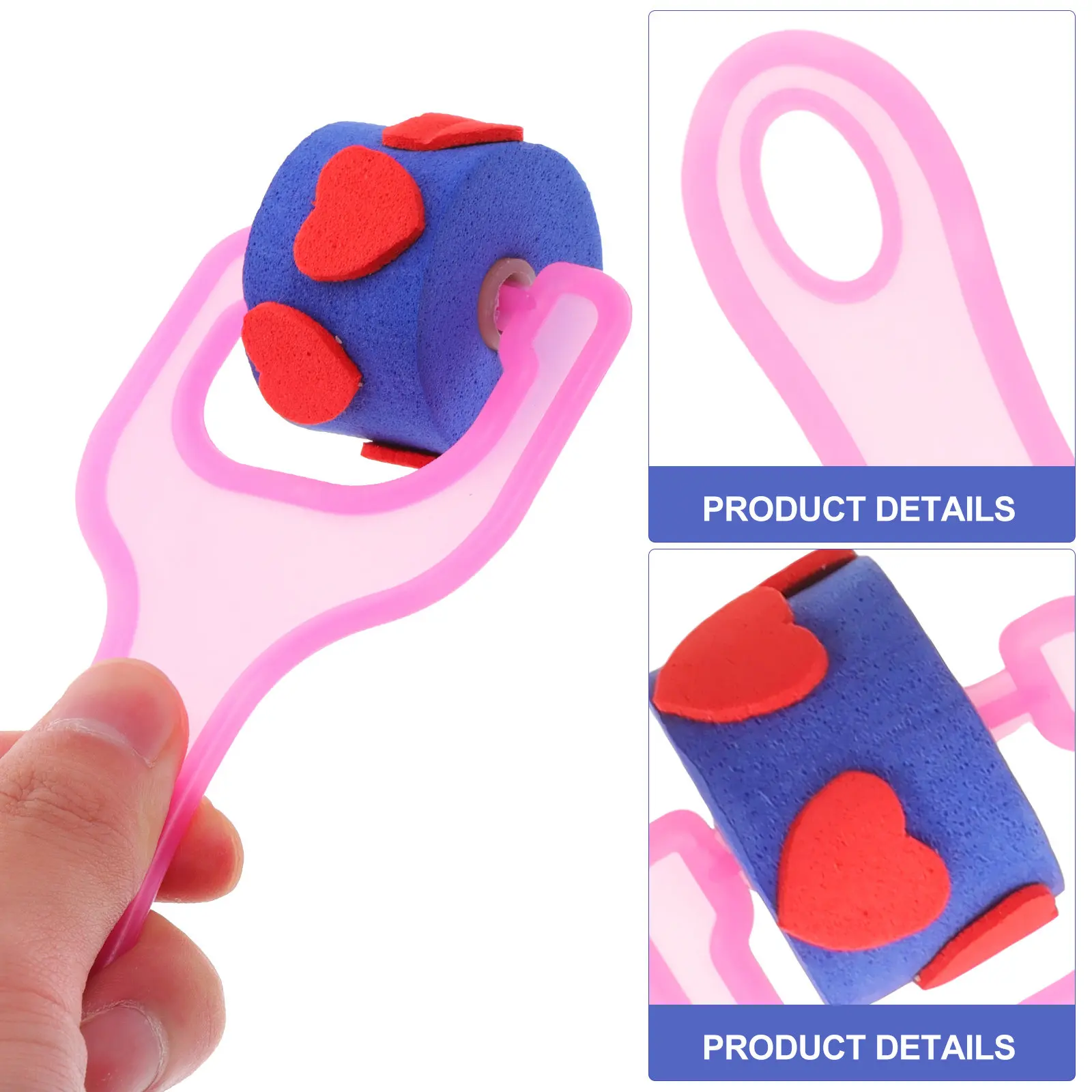 8Pcs 페인팅 스폰지 스탬퍼 DIY 공예용 안전 플라스틱 핸들 롤러 그림 그리기 수채화 아크릴 구아슈 미술 용품