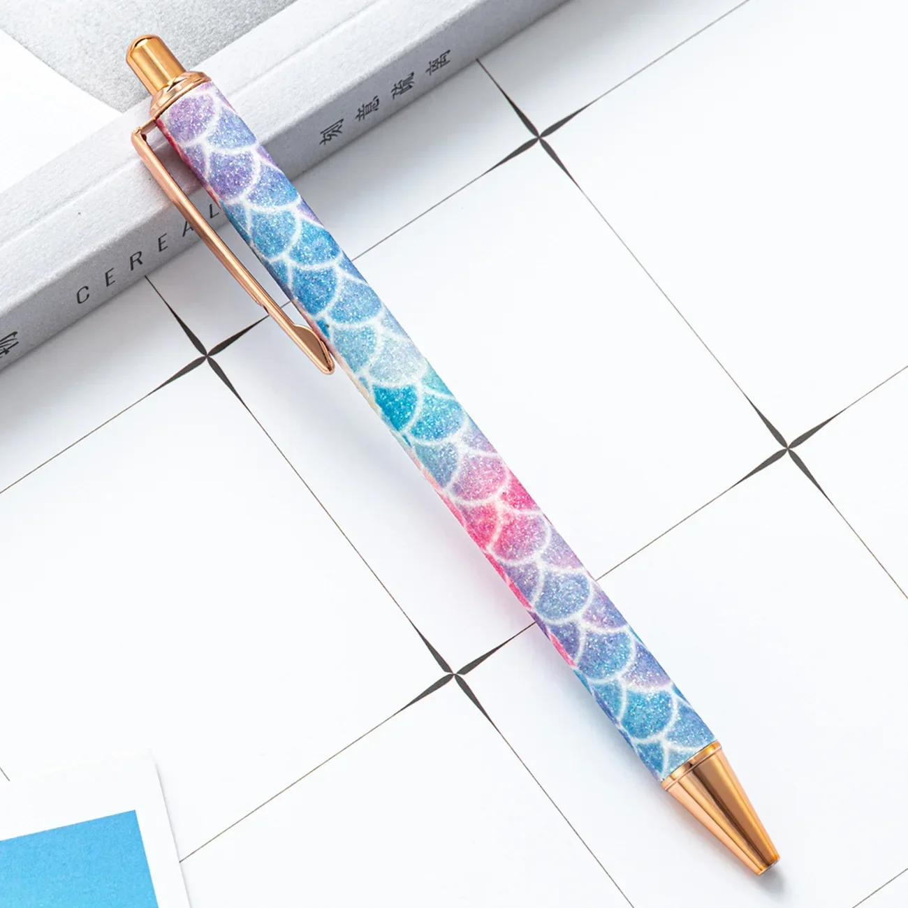Rose Gold Glitter Ballpoint Pen - Elegant Stationery & Promotional Gift