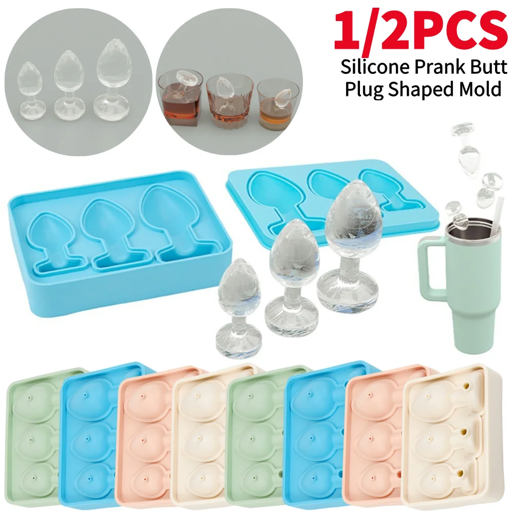 Ice Cube Molds Silicone Prank Butt Plug Shaped Reusable Fun Shape Ice Cube Trays for Chilling Whiskey Cocktails