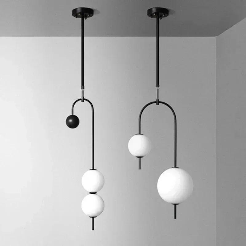 Nordic Glass Ball Chandelier Ceiling Suspension Pendant Lamp Hanging Light for Kitchen Island Living Dining Room