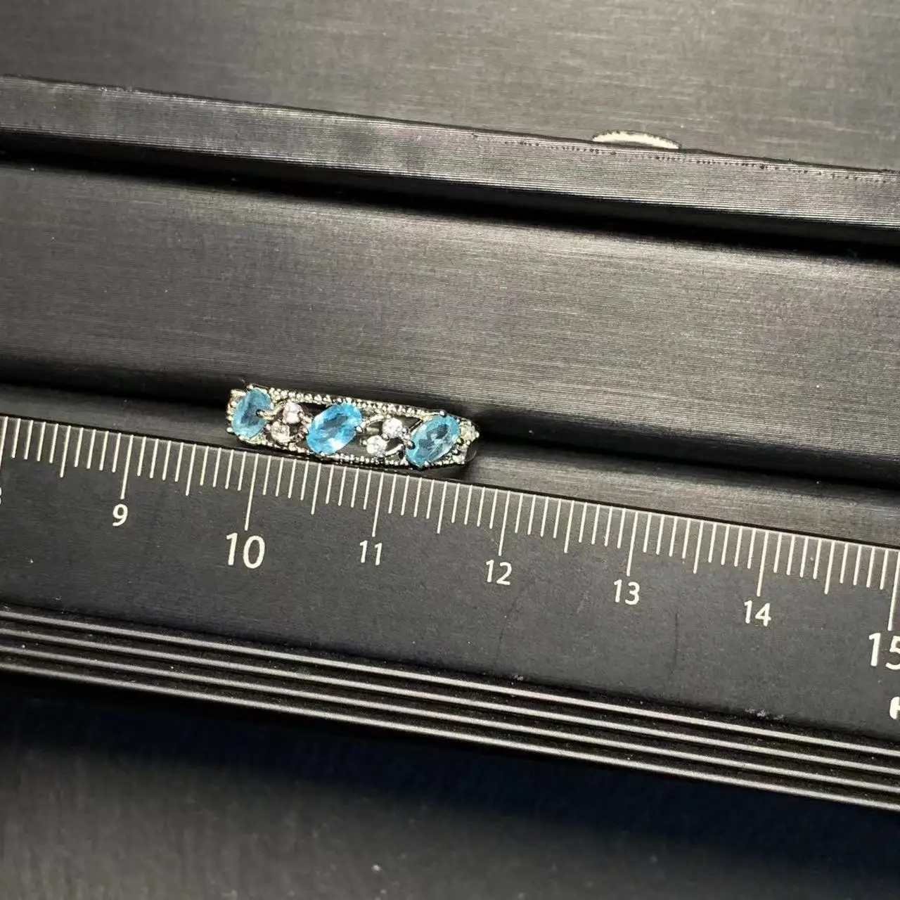 Vintage Natural Blue Topaz Ring Stone Female Handmade Rings Jewelry for Women Gift Flower