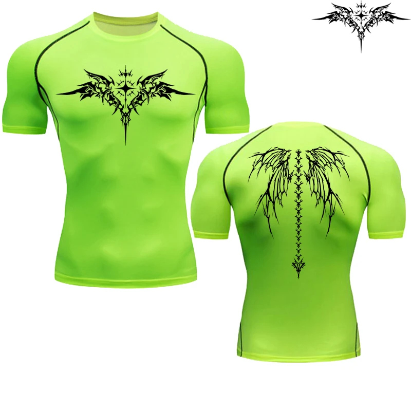 Casual Anime Print Running Compression T-Shirt Men's Quick-Drying Fitness Sportswear Gym Sports Long Sleeve Breathable Top S-3XL 5