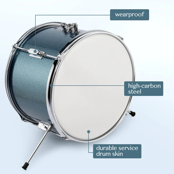 【禁售AM】14inx10in 3鼓 杨木 星点天空蓝 架子鼓 儿童-18