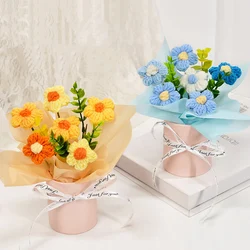 Elegant Knitted Flower Bouquet with Crochet Roses - Perfect Gift (2PCS Set D)