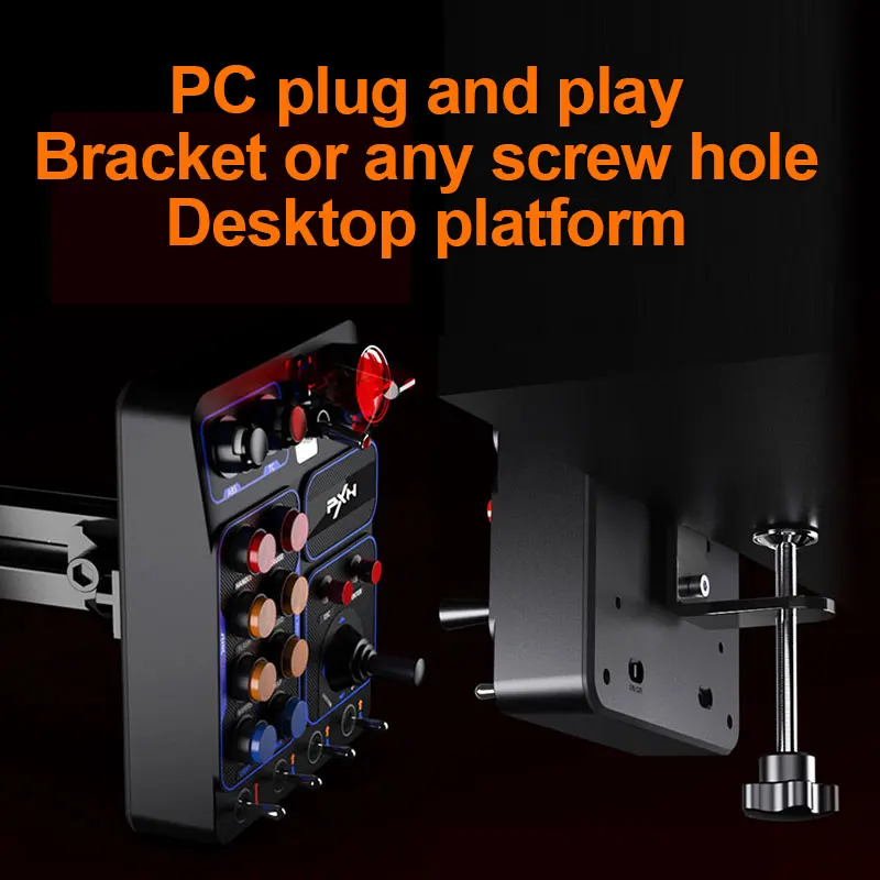 Racing Control Box PXN CB1 Simulator Race Central Control Box 30 Programmable Button Linkage Lever One Click Start Stop RGB Panel For PC