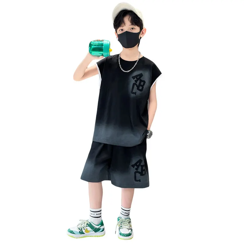 

New Boys Clothing Sets Summer T-Shirt Short Sleeve+Shorts Kids Boy Sportsuit Children's Outfits Suit Teenager 5 6 8 10 12 14Yrs