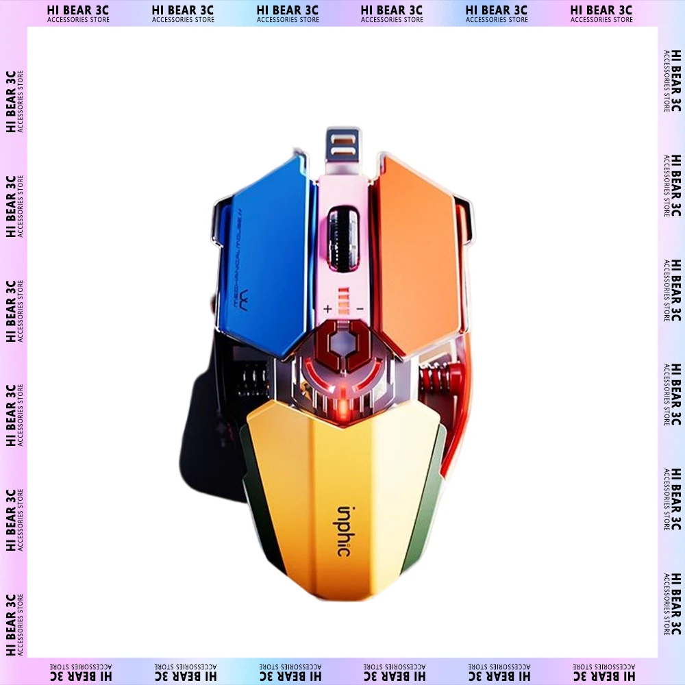 

Inphic PG6 RGB Gaming Mouse USB Wired Metal Science Fiction Mechanical Style Mouse Gamer Computer Office Laptop Accessories Gift