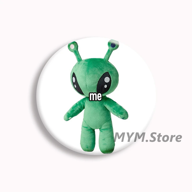 Yum Zlurplie Anime Button Pin Creative I Love Aliens Brooch Silly