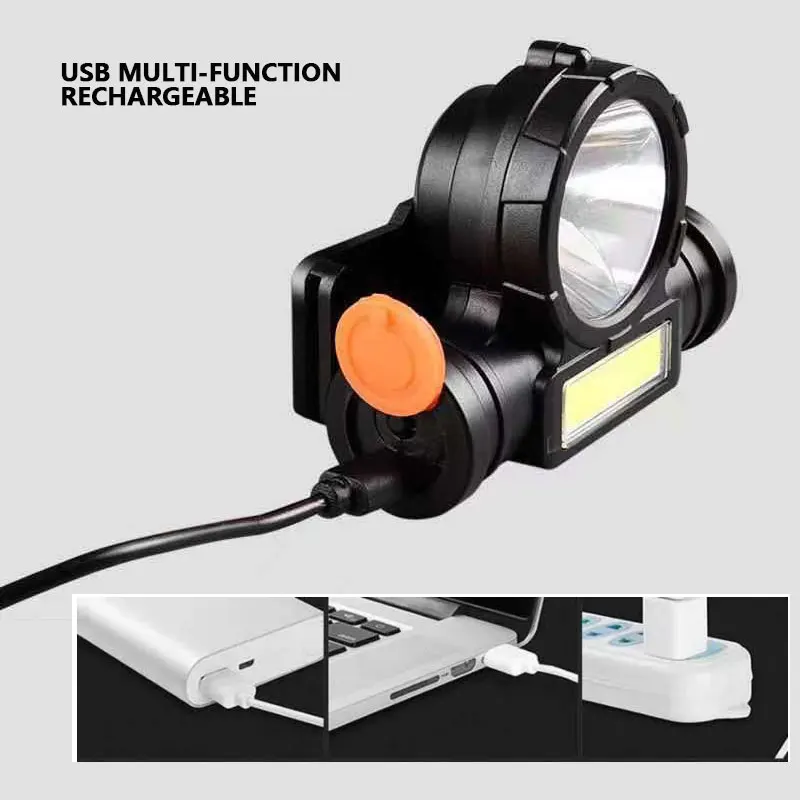Portable LED Headlamp Waterproof COB Lantern Head Lamp USB Rechargeable 18650 Headlight Work Light with Magnet Fishing Torch head flashlight,cob headlamp