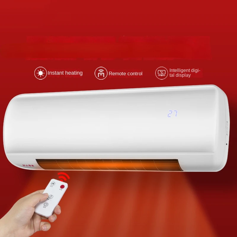 Calentador de ventilador montado en la pared, calentador eléctrico con Control remoto, rápido, aire acondicionado, gran oferta| | - AliExpress