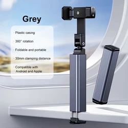 Compact 360° Rotating Foldable Phone Stand for Desktop & Hands - Free Use (Grey)