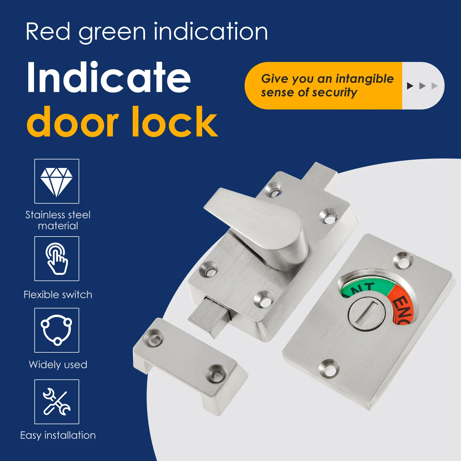 Door Lock Toilet Indicator Door Lock Bathroom Toilet Partition Red Green