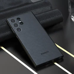 Leather Phone Case - Luxurious Solid Color Full Cover - S23FE (Black)