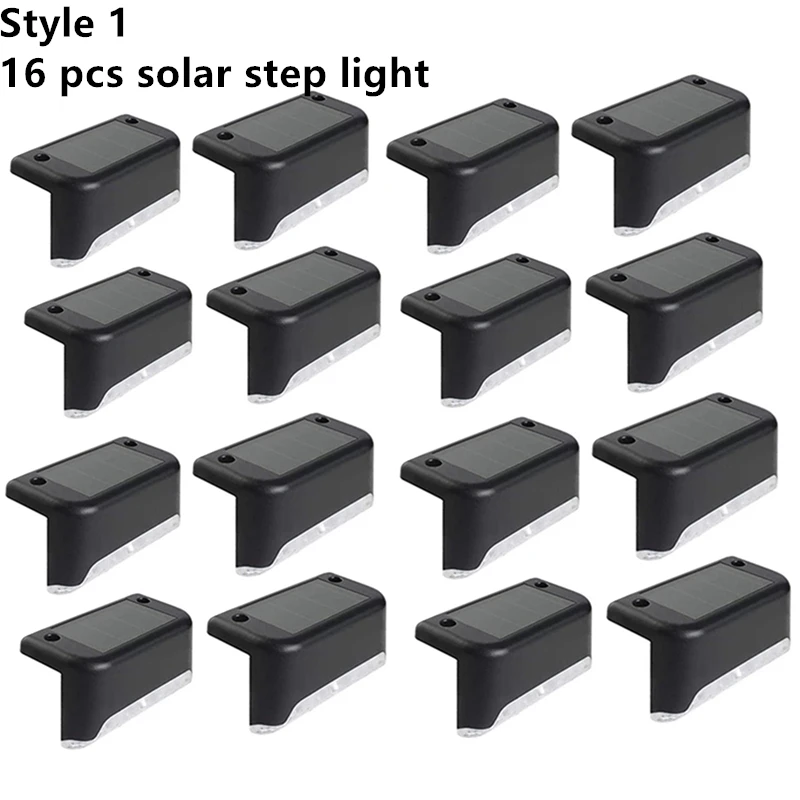 solar camping lights 1-16PCs Waterproof Smart LED Outdoor Solar Light Christmas Decoration for Garden Balcony Yard Street Wall Light Solar Step Lamp solar porch light Solar Lamps