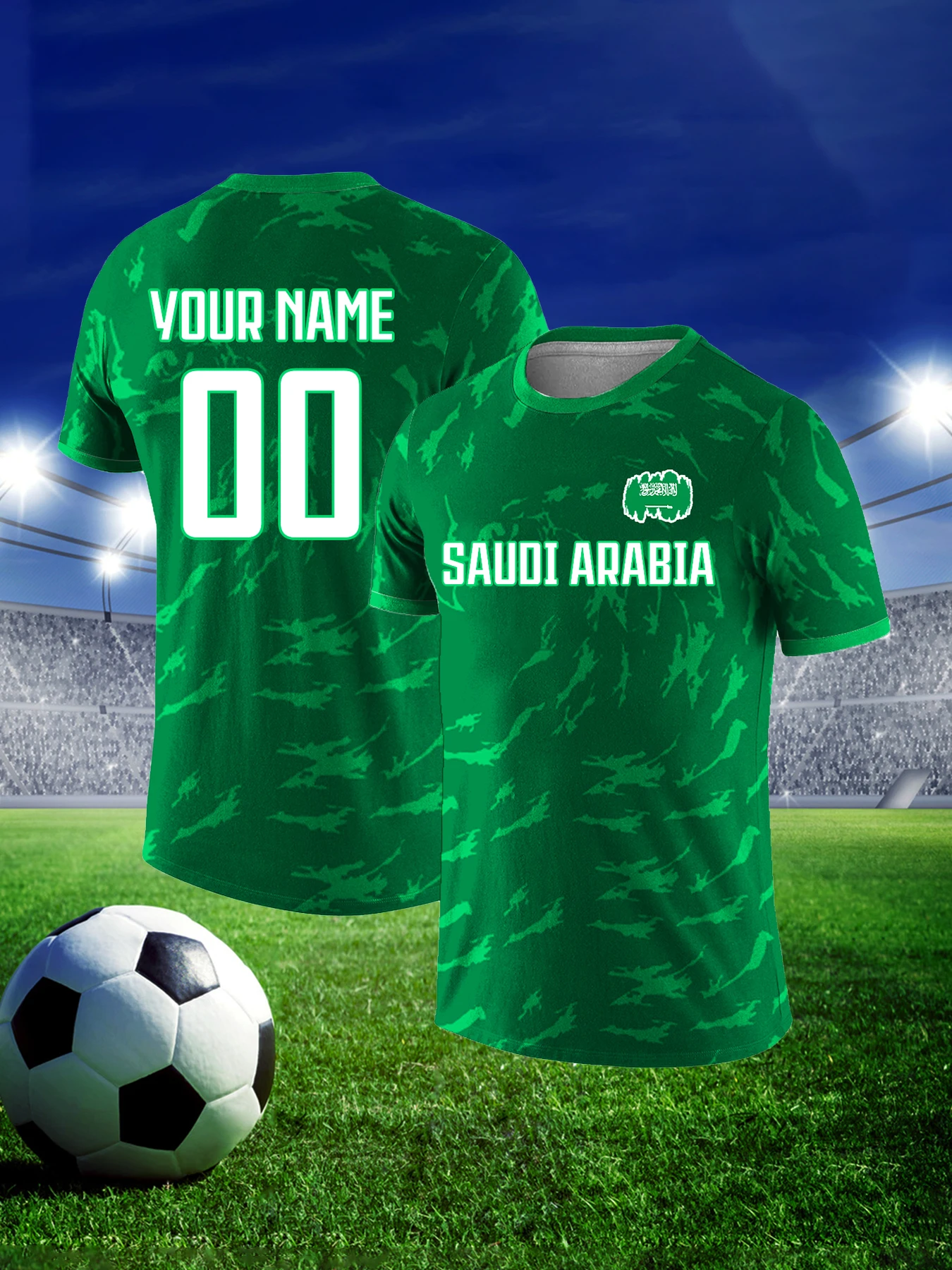 Custom Saudi Arabia National Team Soccer T-shirt for Men S624ffce1082d4cc697f2c14f1effae14V