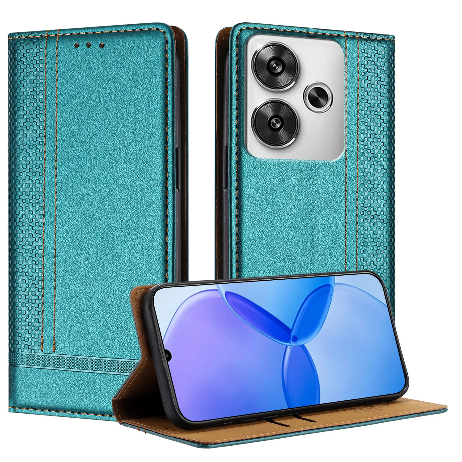 Luxury Leather Flip Case with Magnetic Closure & Back Cover Protection