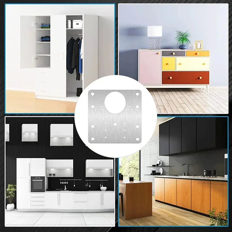 Kitchen Cabinet Hinge Repair Plate hinge repair plate Stainless Steel Furniture Drawer Hinge Fixing Plate Table Cabinet Window Door Repair 2/4Pcs
