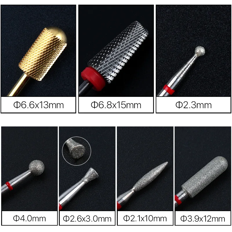 

3/32” Diamond Nail Drill Bits Nail Sander Cutter Sander Bits Cuticle Cutters for Manicure Gel Nail Polish Remove Tools