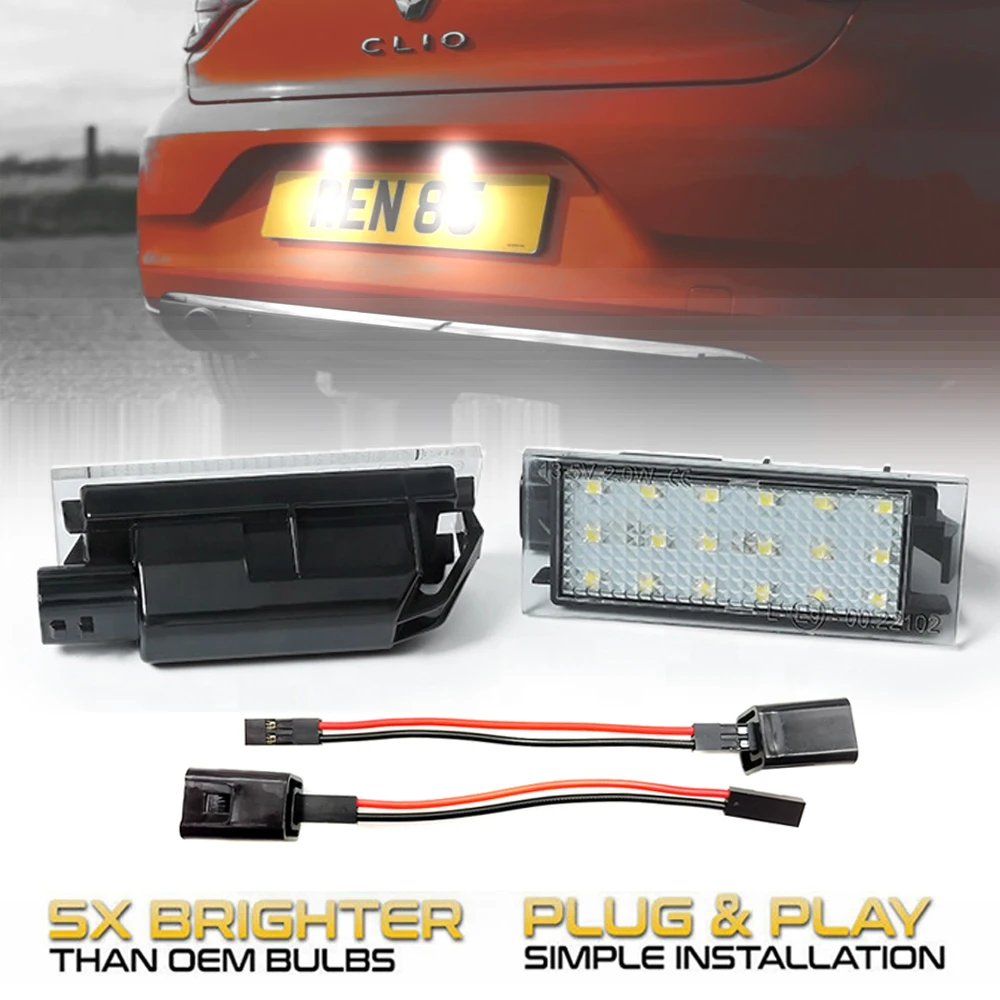 Luce Targa Led Numero Lampade Per Renault Clio 3 4 Megane 2 3 Cc Trafic 3 Master 2 3 Kangoo 2 Twingo 2 3 Kadjar Laguna 3
