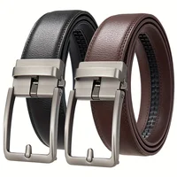 Ceinture de luxe pour homme, 3,5 cm, taille 105-140 150 160 170 cm, ceinture en cuir de grande taille, boucle automatique, ceinture masculine tendance 1