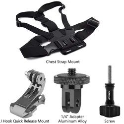 Universal Action Camera Chest Strap Mount Harness - With Metal Adapter