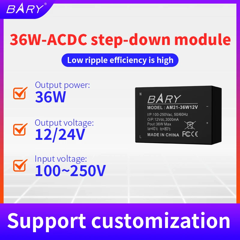 Cdbary Am21-36W Modulo Di Alimentazione Buck 110V 220V A 12V 3A 24V 1.5A 36W Uscita Segnale Acdc