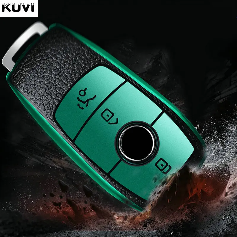 Leather TPU Car Key Case Cover Shell Fob For Mercedes Benz A B C E S Class W204 W205 W212 W213 W176 GLC CLA AMG W177 key case key case cover