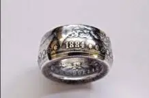 

90% silver Morgan Silver Dollar Coin Ring '1884' Handmade In Sizes 8-16