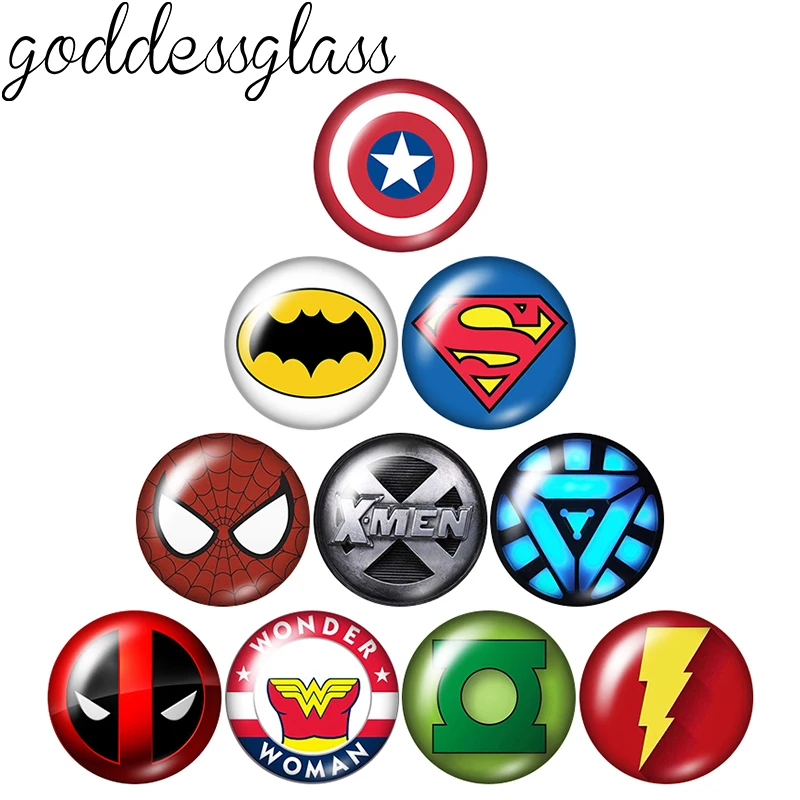 Leather Bracelet Silicone Bracelet Fashion Bracelet Stainless Steel Bracelet Tyvek Bracelet Anti Lost Wristband Disney Spiderman ironman Avengers Round photo glass cabochon flat back Making findings for bracelets 10pcs 12mm/18mm/20mm/25mm