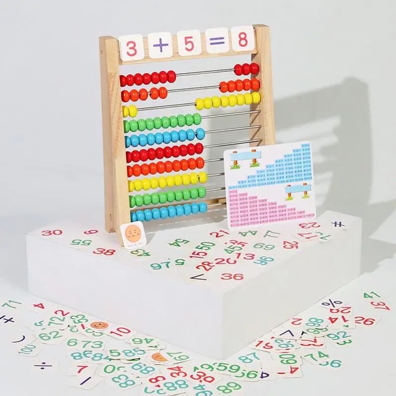 

Wooden Montessori Toys Children Abacus Learning Stand Counting Stick Cognition Board Teaching Aids Early Education Math Toy Gift