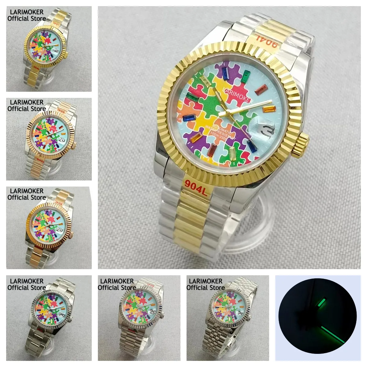 Larimoker New Tiffany Blue Silver Oyster Perpetual 36Mm/39Mm Orologio Da Uomo 24 Gioielli Nh35A Movimento Glide Lock Clasp Sapphire