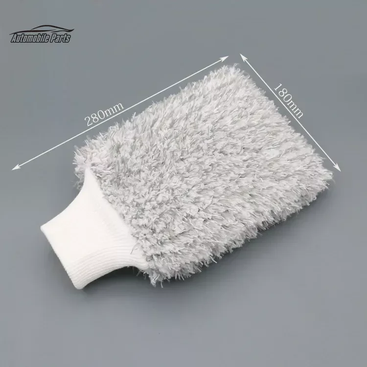 Double-sided Car Thickening Plush Car Cleaning Gloves Microfiber Absorbent Cleaning Coral Fleece Large Washing Gloves