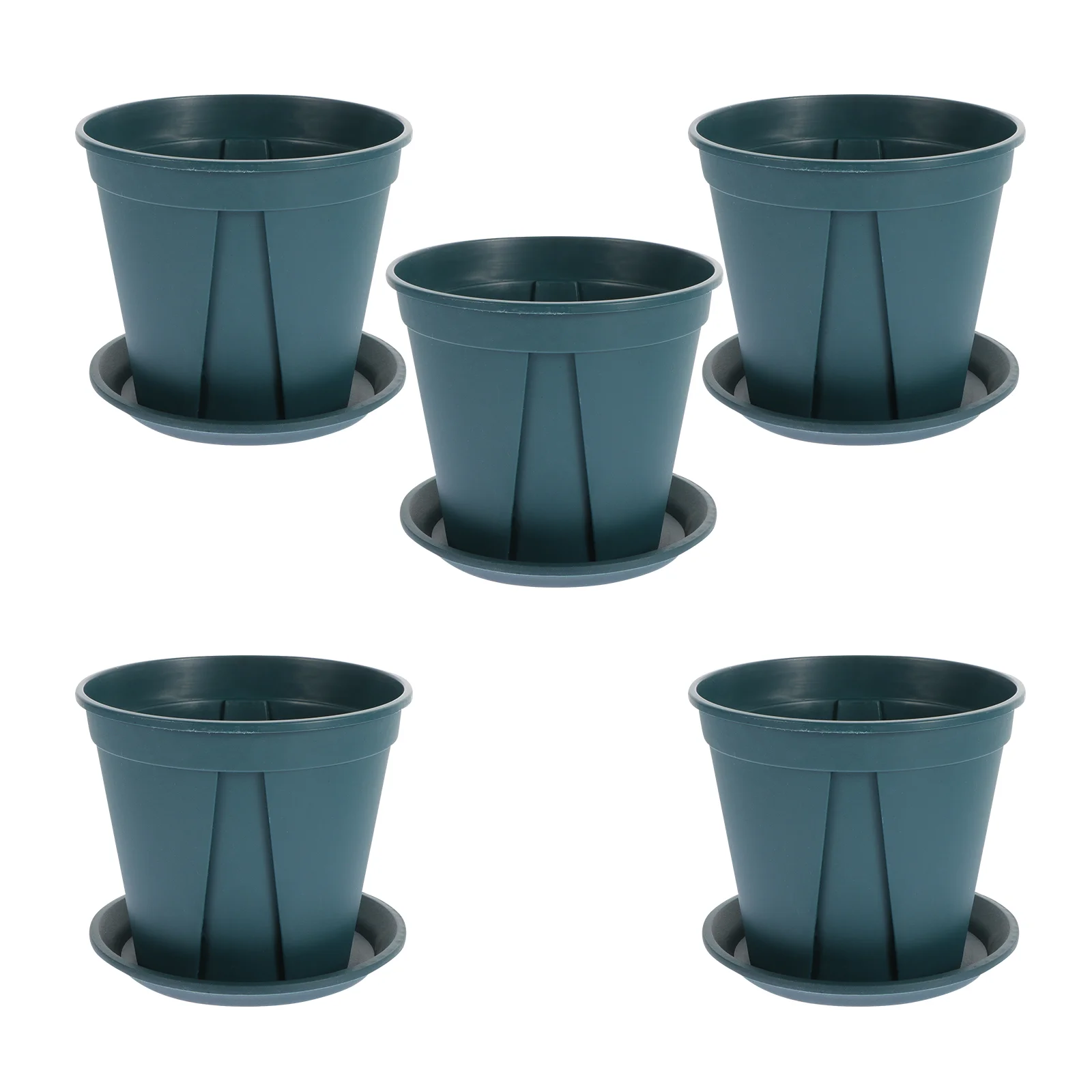 

5 Sets Plant Planters Pots Plastic Flower Pot Drainage Hole Trays Decorative Gardening Pots Window Box Planter Indoor