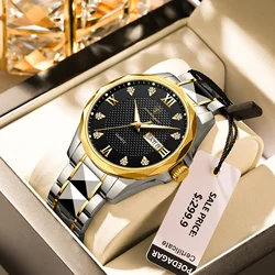 POEDAGAR Luxury Man Wristwatch Sport Stainless Steel Men Watch Waterproof Luminous Date Week Men's Watches Business Quartz Clock
