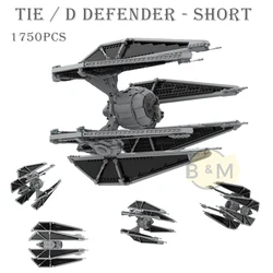 TIE/D Defender – ensemble de blocs de construction Star Fighter, modèle court, bloc de construction autobloquant, jouet, cadeau d'anniversaire ou de vacances 