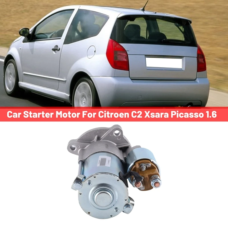 9648644680 Motorino Di Avviamento Dell'Automobile Per Peugeot 206 207 307 308 408 Citroen C2 Xsara Picasso 1.6 Tu5Jp4 (Nfu)