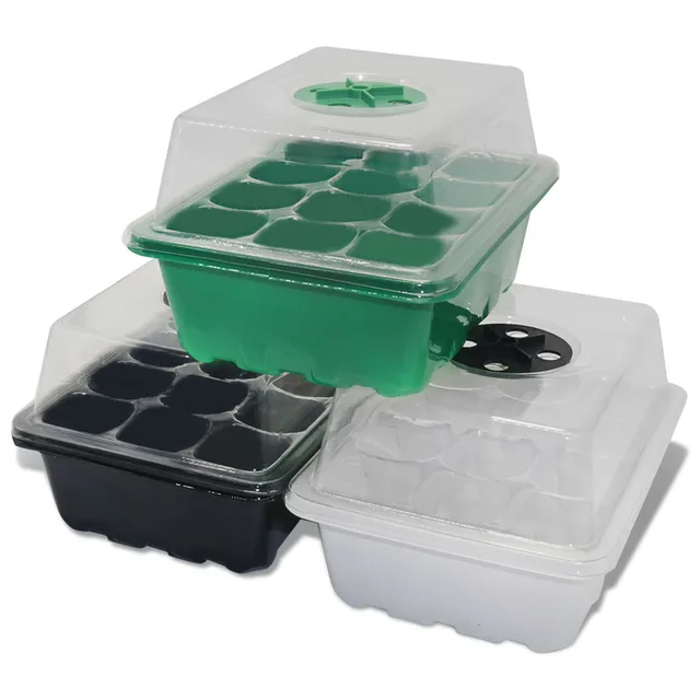 Cells Seed Starter Kit Növényi Magvak Grow Box Cseedling Tálcák Csírázási Doboz Kupolával És Alapja A Magok Növekedésének Indulásához - Image 2