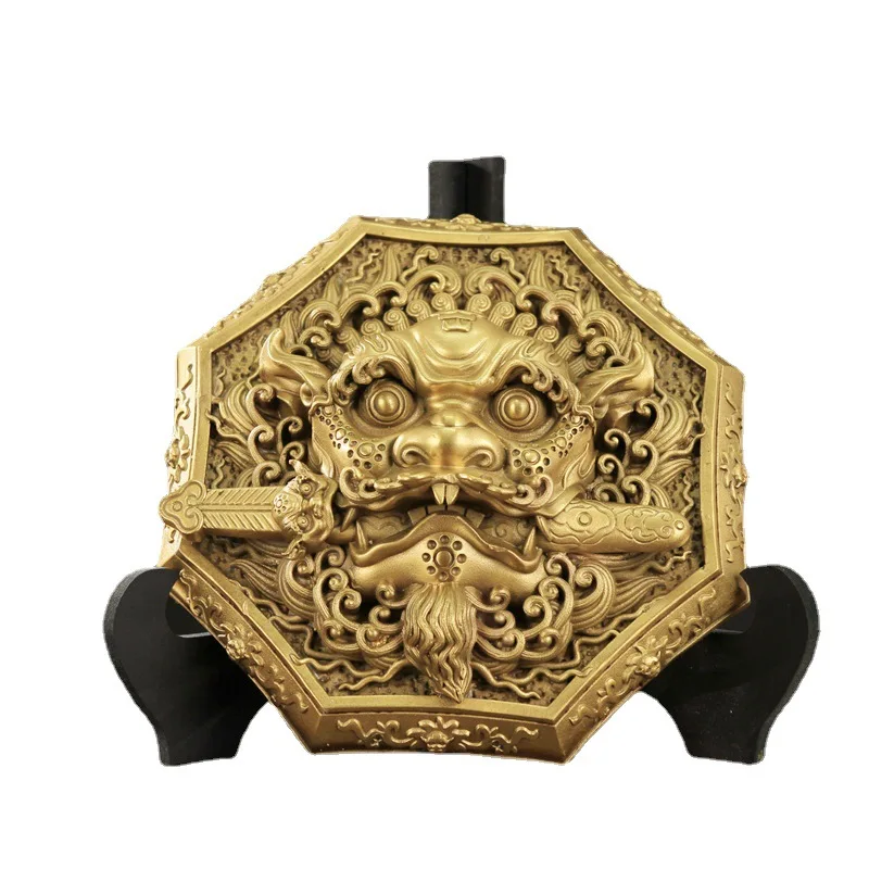 

Lion Bite Sword Pure Bronze Bagua Mirror Door Window Feng Shui Lion Tiger Head Swallow Beast Town House Auspicious Beast Pendant