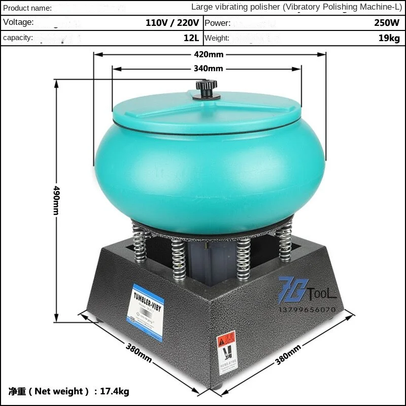 Vibratory Tumbler Bowl Tumbling Polishing Machine For Metal Jewelry Pearl Finishing Burnish