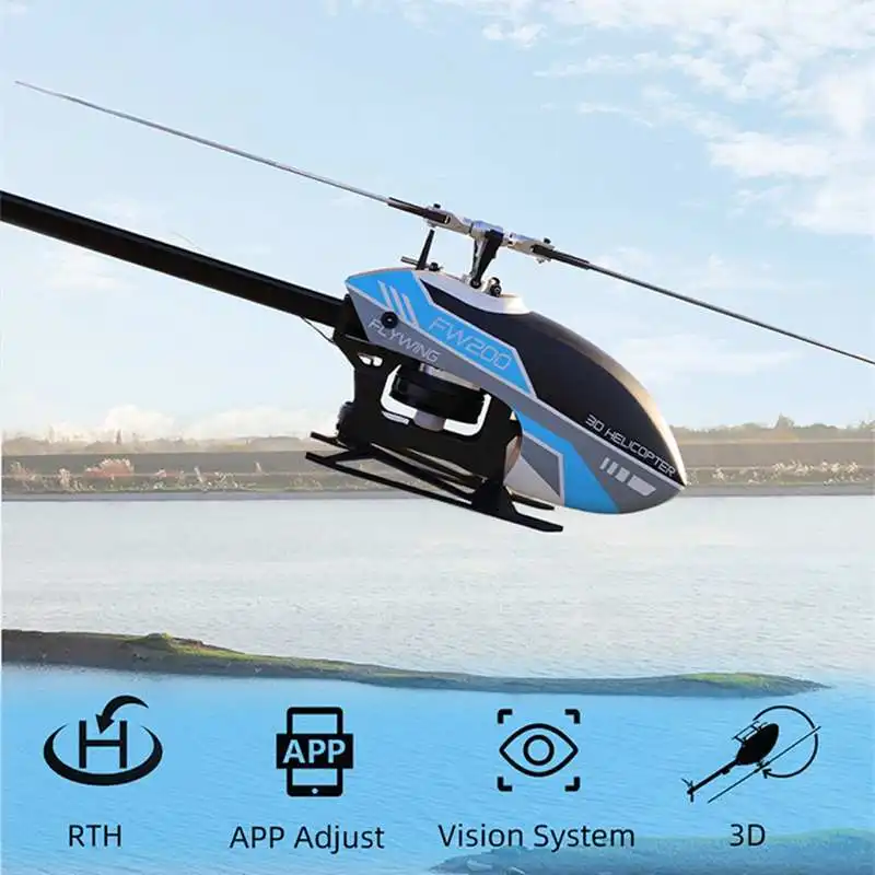 Fly Wing Fw200 6Ch 3D Acrobazie Gps Altitude Hold One-Key Return App Regola Rc Helicopter Rtf Con H1 V2 Flight Control System