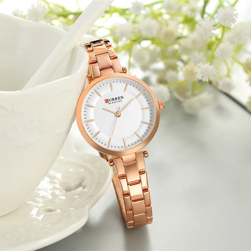 Quartz Watch Women's Fashion Luxury New Quartz Women's Clock Elegant Classic Stainless Steel Strap Women's Watch 9054