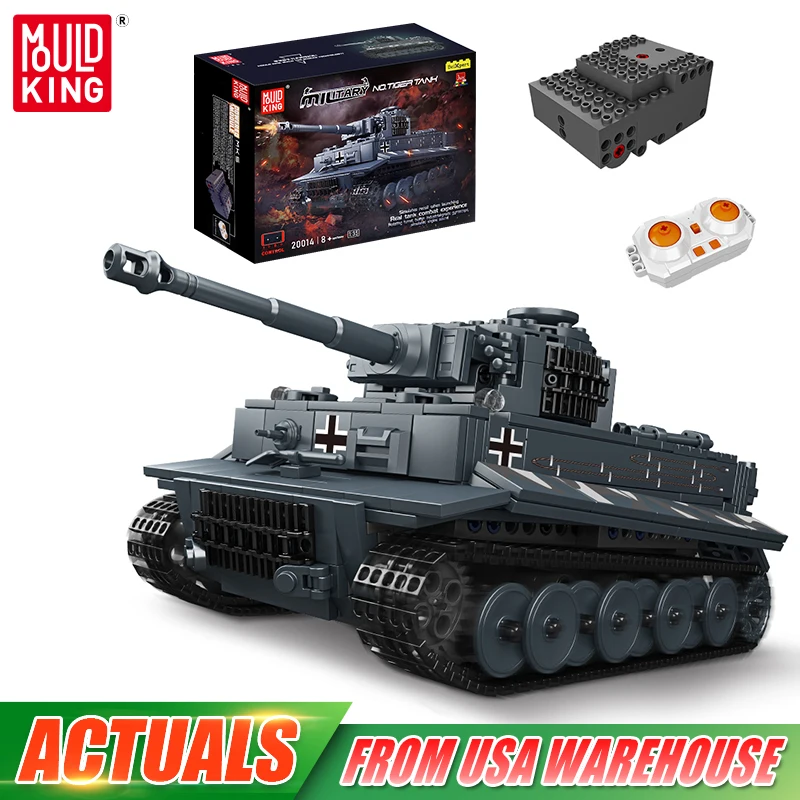 Mould King 20014 Technical Tank Toys The Remote Control Tiger Tank Building Block Assembly Tank Brick Set Kids Christmas Gift