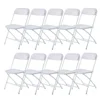 4/6/8/10/12/20Pcs Plastic Folding Chairs Stackable Wedding Party Camping Dining Seats, Home - White/Black 2