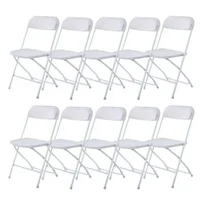 4/6/8/10/12/20Pcs Plastic Folding Chairs Stackable Wedding Party Camping Dining Seats, Home - White/Black 2