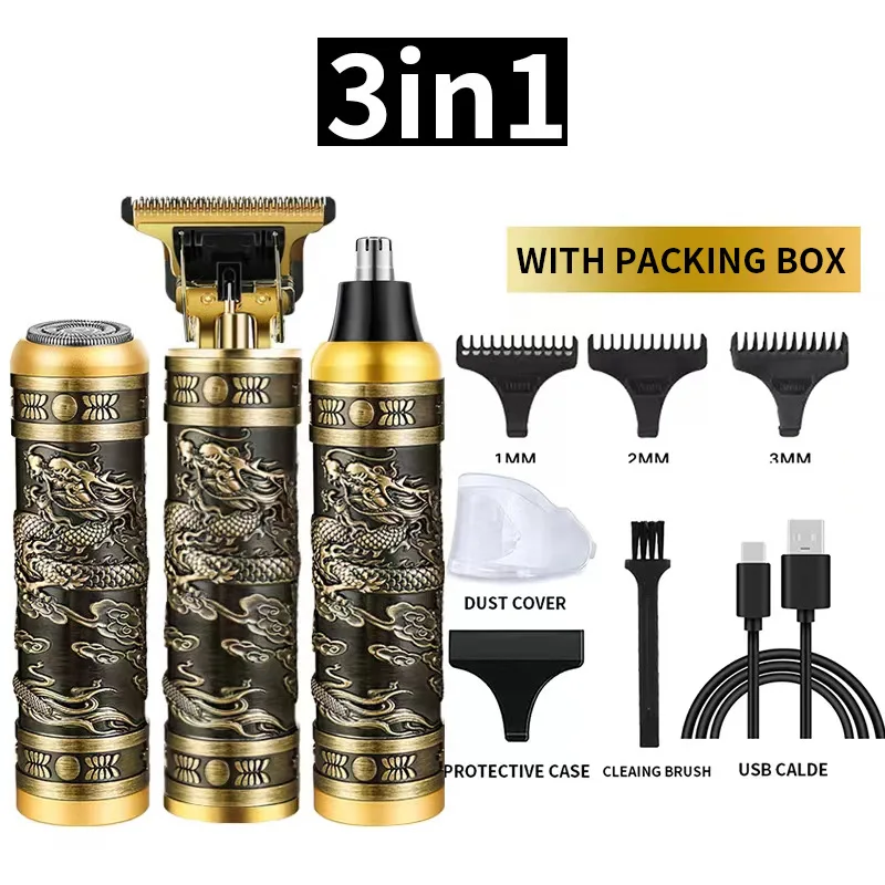Men S Electric Shaver 3 In 1 Multifunctional Hair Clipper Beard Trimmer Nose Grooming Kit Bald Head Shaving Tool