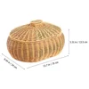 Large Capacity Rattan Woven Basket Bread Basket Kitchen Food Serving Holder Storage Baskets Home Garden Home Storage ganization 2