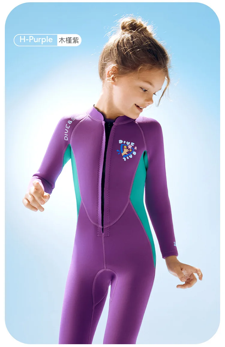 Description Picture 5 of itemKids Surfing Wetsuit 2.5mm Neoprene Fullbody Diving Suit for Girl Scuba Thermal Swimwear Thick Swimsuit Children Wet Suits