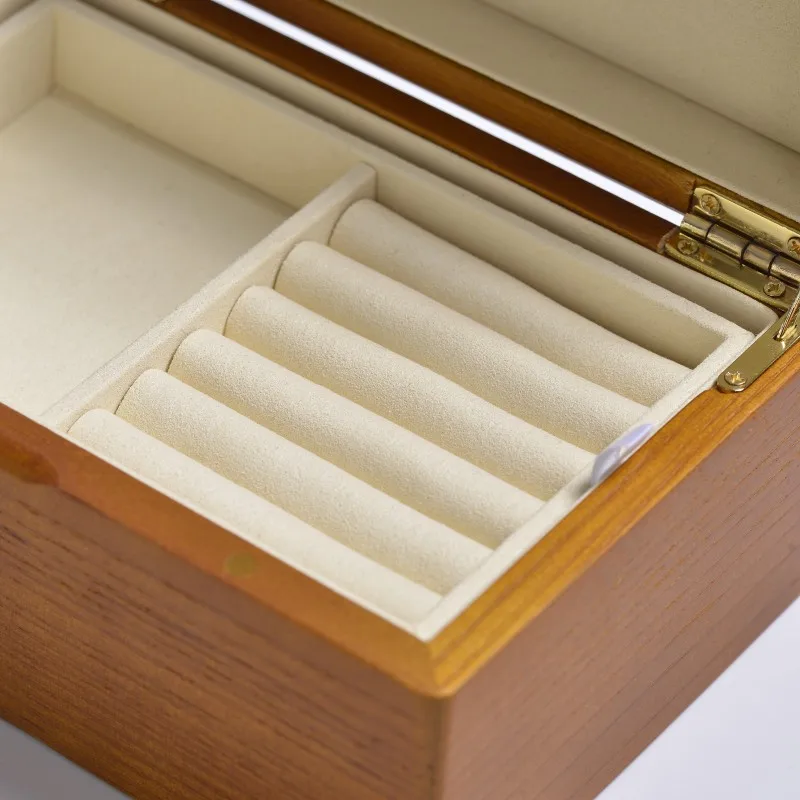 Oirlv Retro Solid Wood Jewelry Gift Box Square Wood Big Ring Earrings Organizer Storage Box Multifunction Jewelry Display Props - Image 5