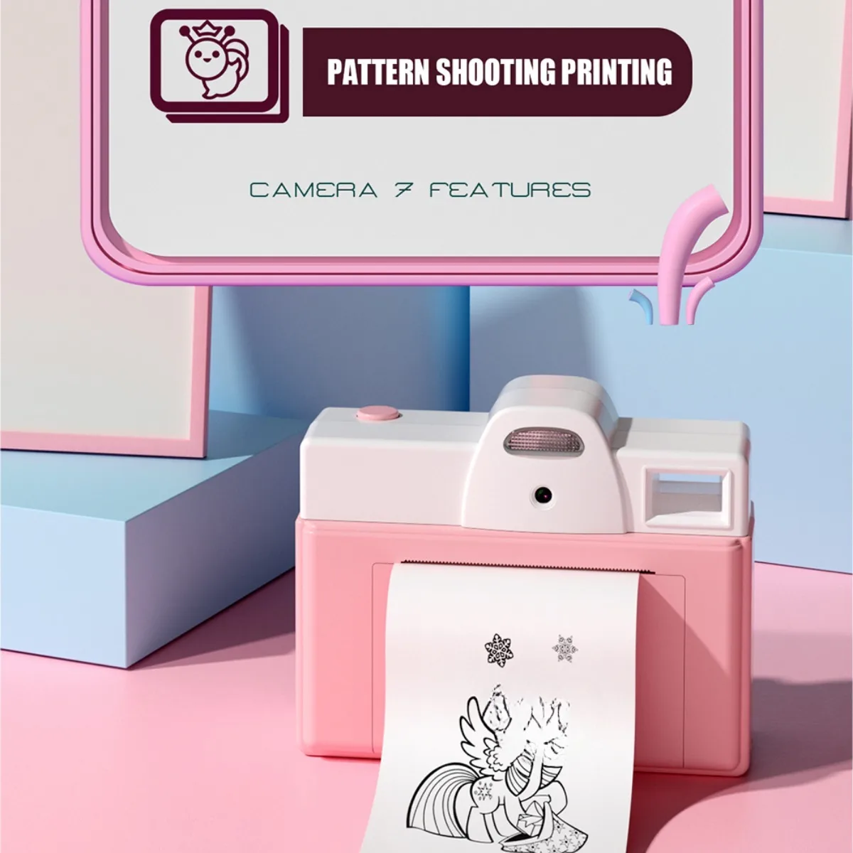 [Christmas Birthday Gift] Camera Printing Digital Camera Portable Printer for & Party, Vacation, Photo Booth Accessory