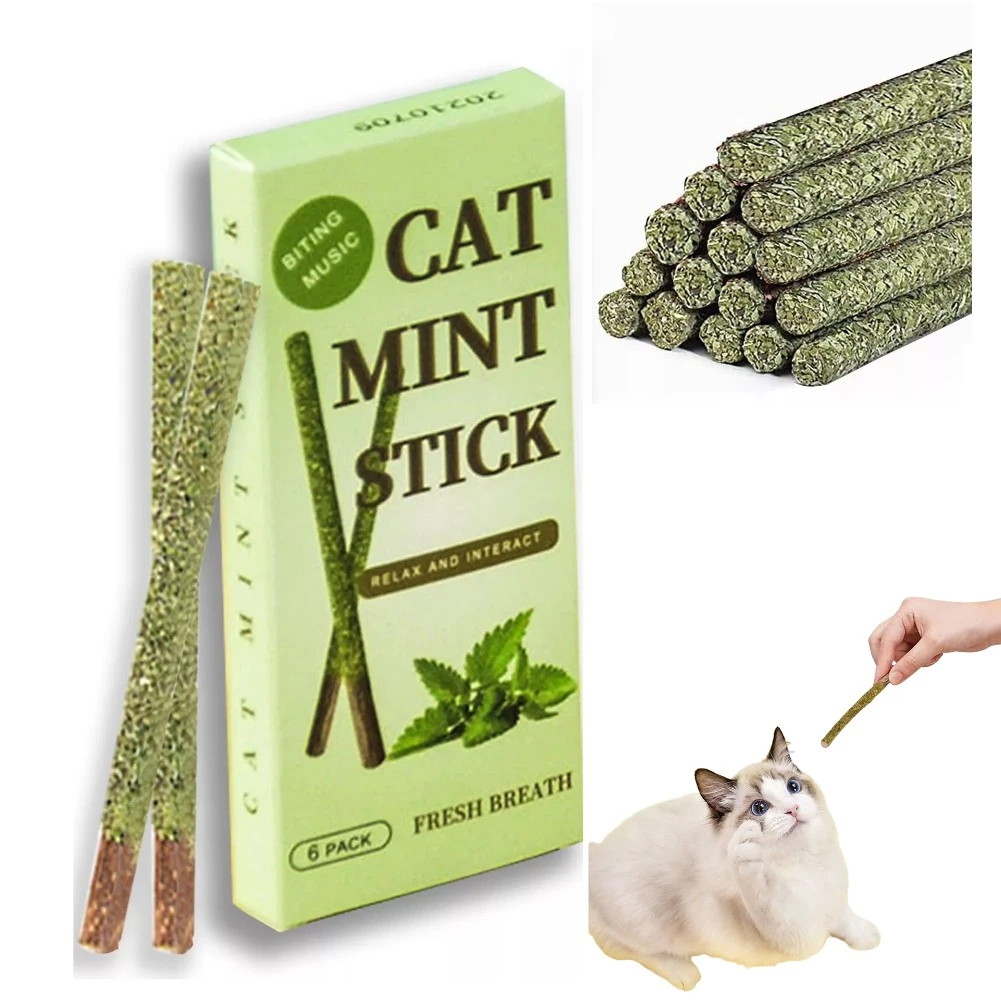 Cat Chew Toys 100% Natural Silvervine Catnip Toys Sticks Kittens Teeth Cleaning Safe Cat Stick Treat Anxiety Relief Cat Supplies